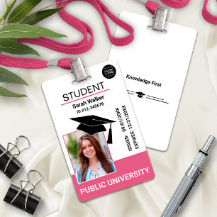 Schul-Studenten-Fotoausweis Universität - Pink Ausweis