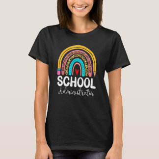 Schuladministrator Leopard Regenbogen Zurück zur S T-Shirt