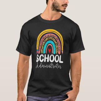 Schuladministrator Leopard Regenbogen Zurück zur S T-Shirt