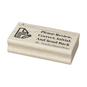 Schularbeitsbericht + Bildungsname Rubber-Briefmar Gummistempel