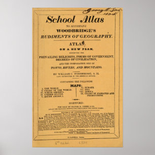 Schulatlas, Woodbridges Rudiments von Geografie Poster