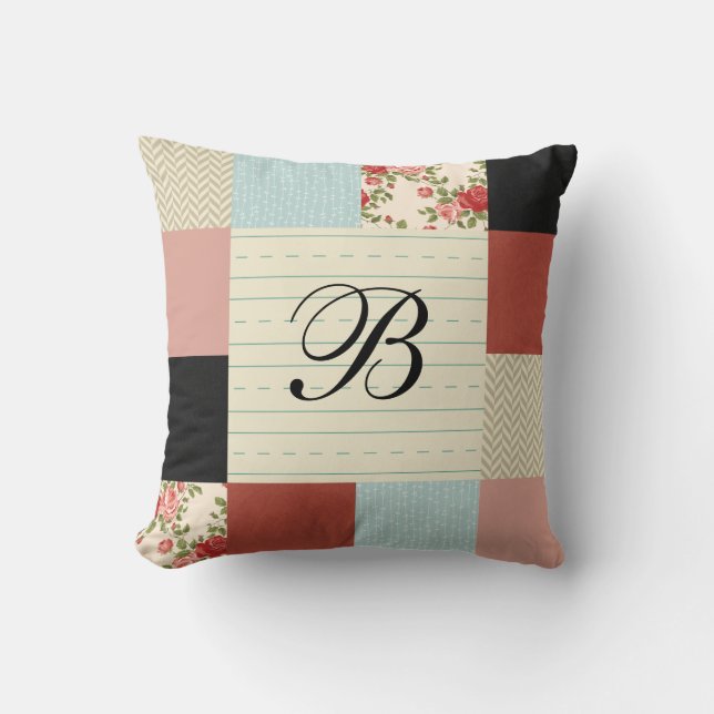 Schulaufbau mit Monogramm Kissen (Vorderseite)