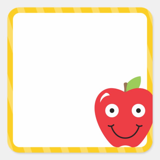Schulaufkleber mit dem Apple des Lehrers Quadratischer Aufkleber (Vorderseite)