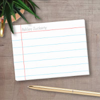 Schulband Papier blau mit dem Namen des roten Lehr