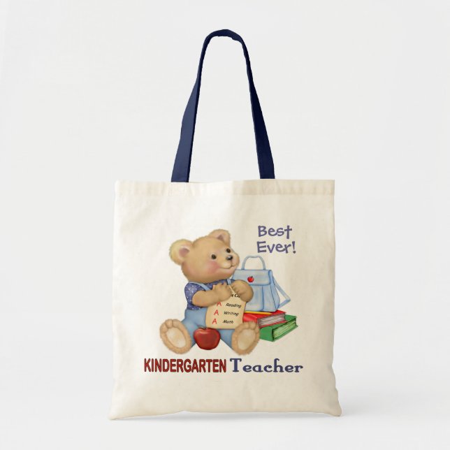 Schulbär - Kindergartenlehrer Tragetasche (Vorne)