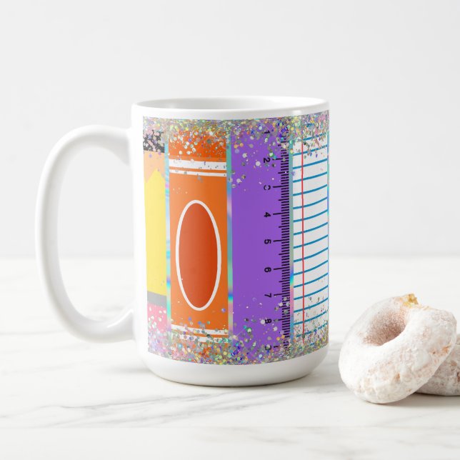 Schulbedarf der Glitzern Kaffeetasse (Mit Donut)