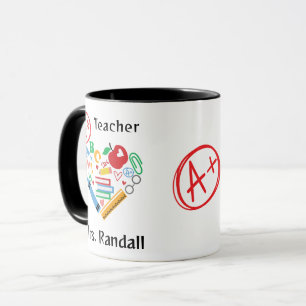 Schulbedarf Herz Design Lehrermug Tasse