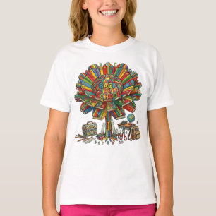 Schulbedarf Kinder Grundschule Blumen Lehrer Kunst T-Shirt