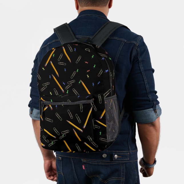 Schulbedarf Pencils Pushpins Schwarzer Rucksack (Insitu (Modell))