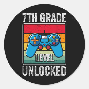 Schulbeginn-Geschenk für 7. Klässler - Gamer Runder Aufkleber