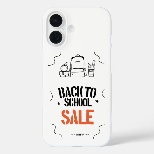 Schulbeginn-Typografie-Design iPhone 16 Hülle (Rückseite)