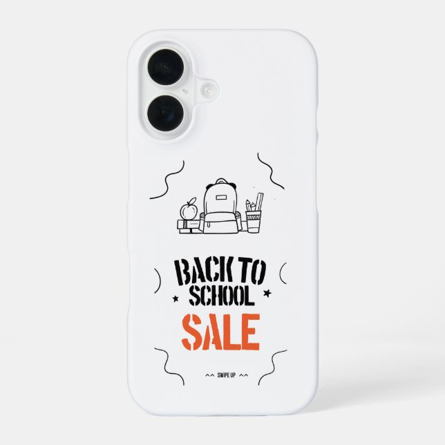 Schulbeginn-Typografie-Design iPhone 16 Hülle (Rückseite)