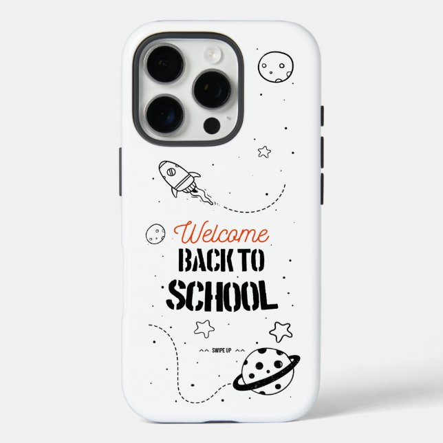 Schulbeginn-Typografie-Design iPhone 16 Pro Hülle (Rückseite)