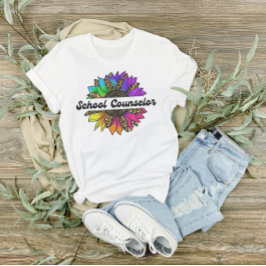 Schulberater Beruf Regenbogen Sonnenblume T-Shirt