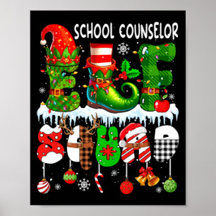 Schulberater-Elfen-Trupp Weihnachten Bunter Elf-Hu Poster