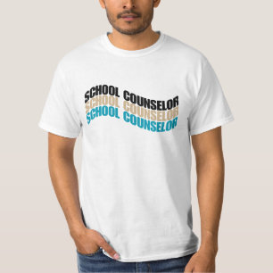 Schulberater für einfache Männer in Wavy Text T-Shirt
