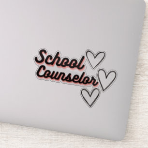 Schulberater mit drei Herzen Aufkleber