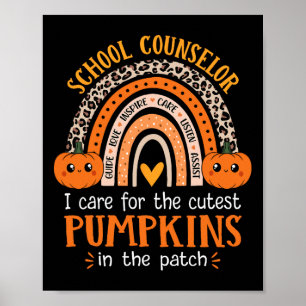 Schulberater Rainbow Leopard Print Halloween C Poster