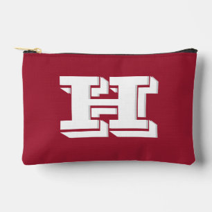 Schulblock-Monogramm Crimson White in Varsity-Lett Zubehörtasche