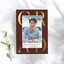 Schulbuch Burgundy Typografy Graduate Ankündigung