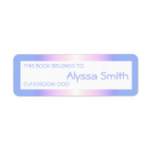 Schulbuch Name Klasse Labels Rainbow Ombre
