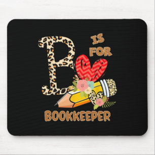 Schulbuchhaltertag Leopard Blume Lehrer Mousepad