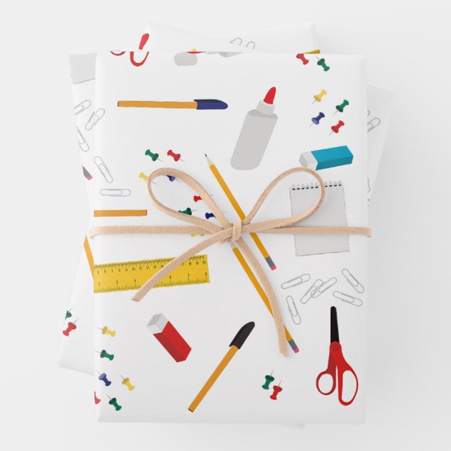 Schulbüros und Handwerksbedarf Muster Geschenkpapier Set (Beispiel)