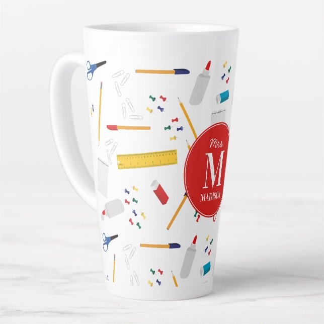 Schulbüros und Handwerksmaterial Mustermonogramm Milchtasse (Linke Ecke)