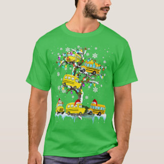 Schulbus auf Weihnachtsbaum Weihnachtsschule T-Shirt
