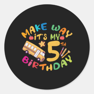 Schulbus - das ist mein 5 Py Runder Aufkleber