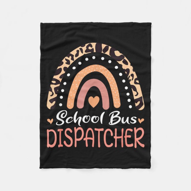 Schulbus-Dispatcher Leopard Rainbow Fleecedecke (Vorderseite)