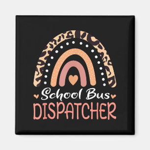 Schulbus Dispatcher Leopard Regenbogen Magnet
