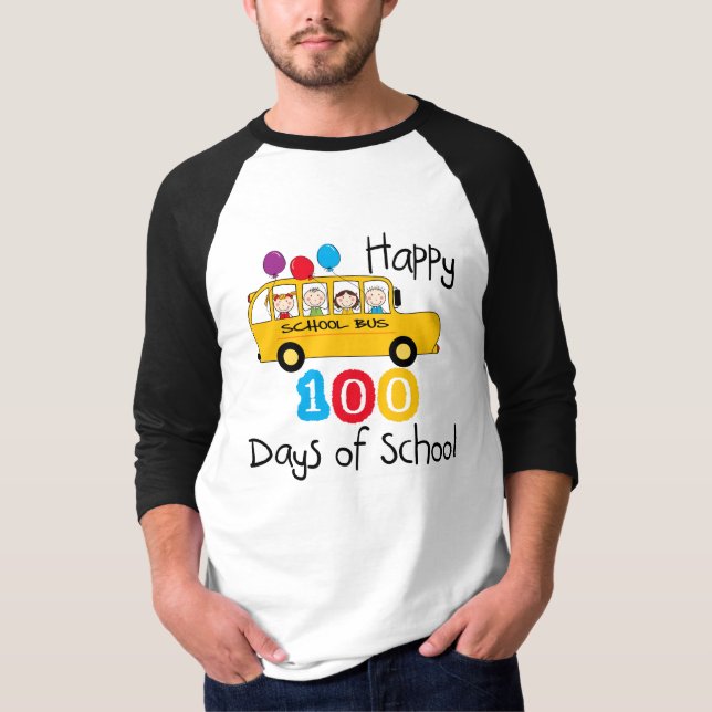 Schulbus feiert 100 Tage T-Shirt (Vorderseite)