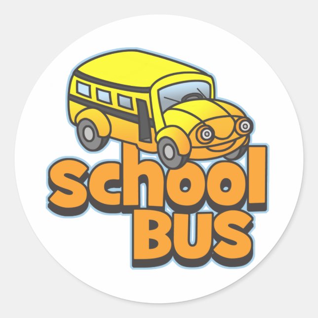 Schulbus für Kinder Runder Aufkleber (Vorderseite)