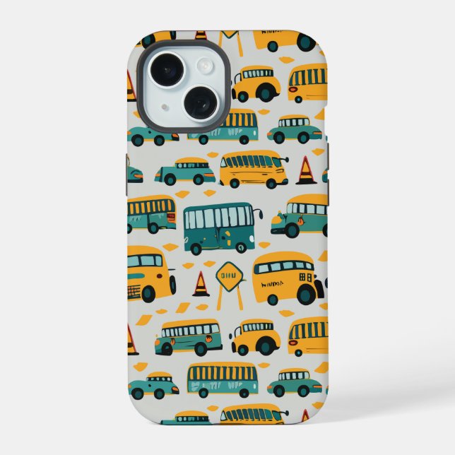Schulbus iPhone 15 Hülle (Rückseite)