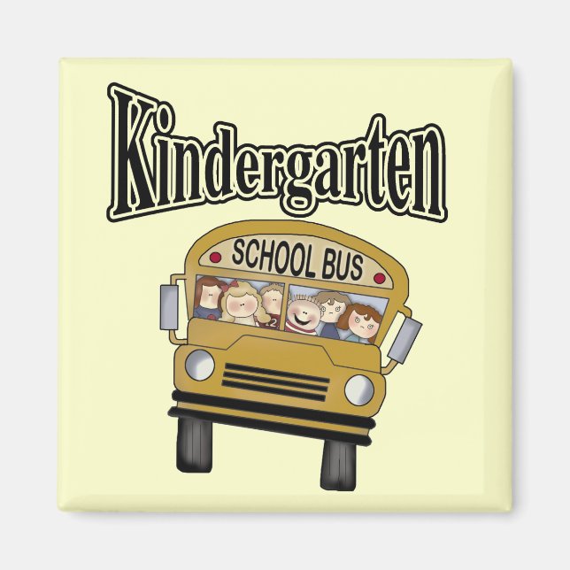 Schulbus Kindergarten Tshirts und Geschenke Magnet (Vorne)