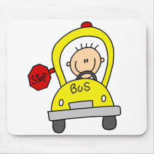 Schulbus mit Fahrer-Mauspad Mousepad
