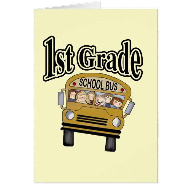 Schulbus mit Kinder1. Grad-T-Shirts und Geschenken (Vorne)
