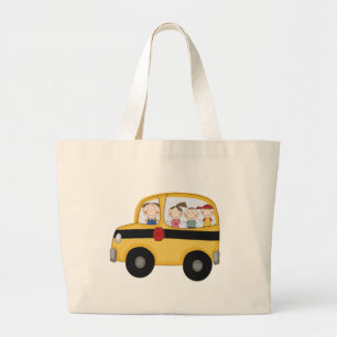 Schulbus mit KinderT - Shirts und -geschenken Jumbo Stoffbeutel