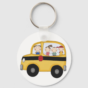 Schulbus mit KinderT - Shirts und -geschenken Schlüsselanhänger
