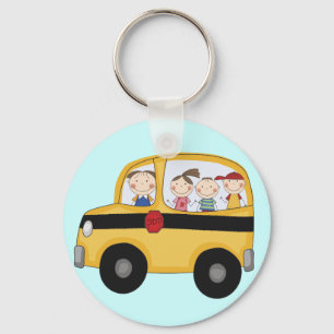 Schulbus mit T - Shirt und Geschenken für Kinder Schlüsselanhänger