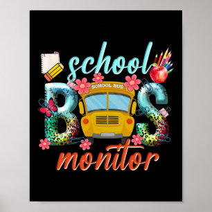 Schulbus-Monitor Schulbusfahrer Zurück zur Schule Poster