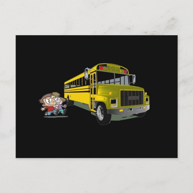 Schulbus Postkarte (Vorderseite)
