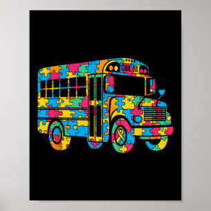 Schulbus Puzzle Autismus Bewusstsein Autistische F Poster
