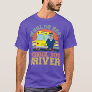 Schulbus Shirt Vintag Retro Sunset Bulldog Geschen