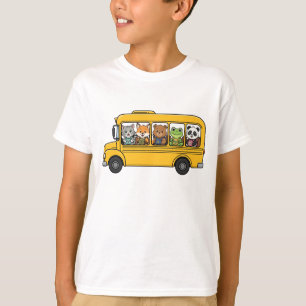 Schulbus-Tiere - Süß Zurück zur Schule T-Shirt