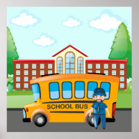 Schulbus und Fahrer