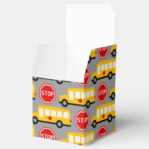 Schulbus und Stopp Sign Geschenkschachtel