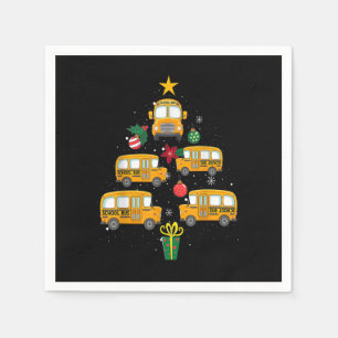 Schulbus Weihnachtsbaum Funny Boys Girls Kinder Xm Serviette