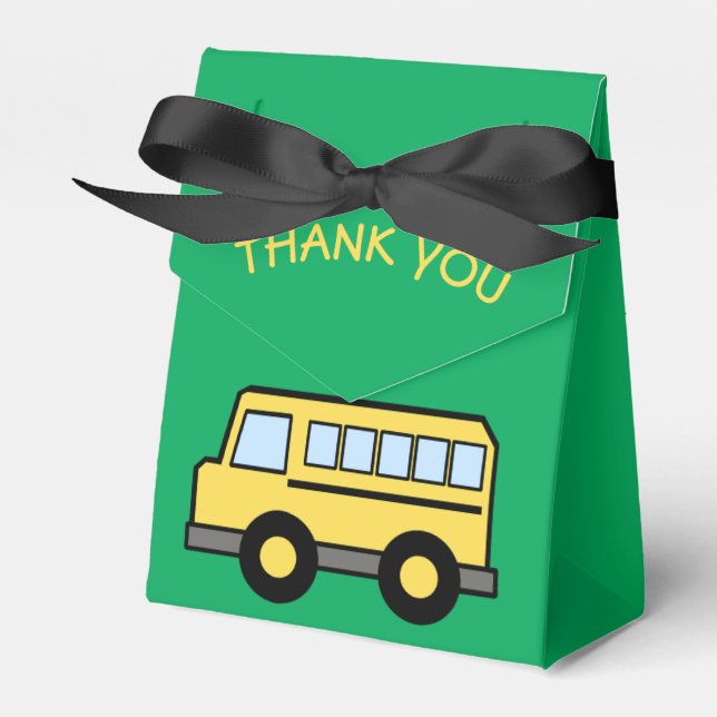 Schulbus zum Geburtstag Geschenkschachtel (Vorderseite)